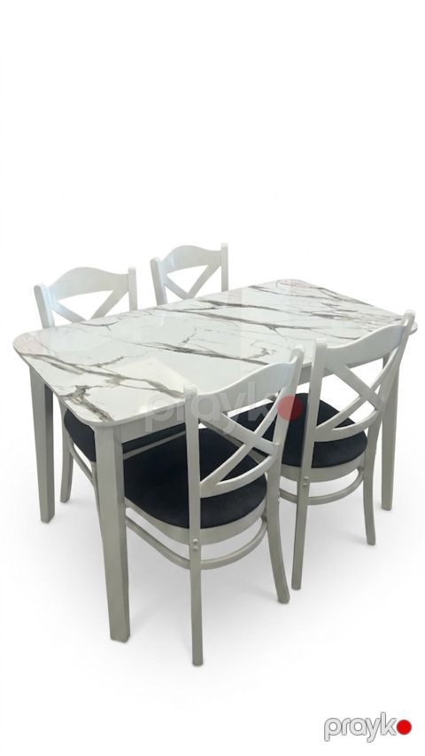 Masa və stul dəsti, MDF, ağ, 120x70 sm — Bakı