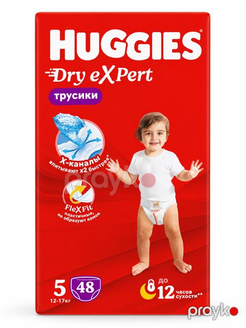 Uşaq bez-tumanı Huggies Dry Expert, ölçü 5, 12-17 кг, 48 əd — Bakı