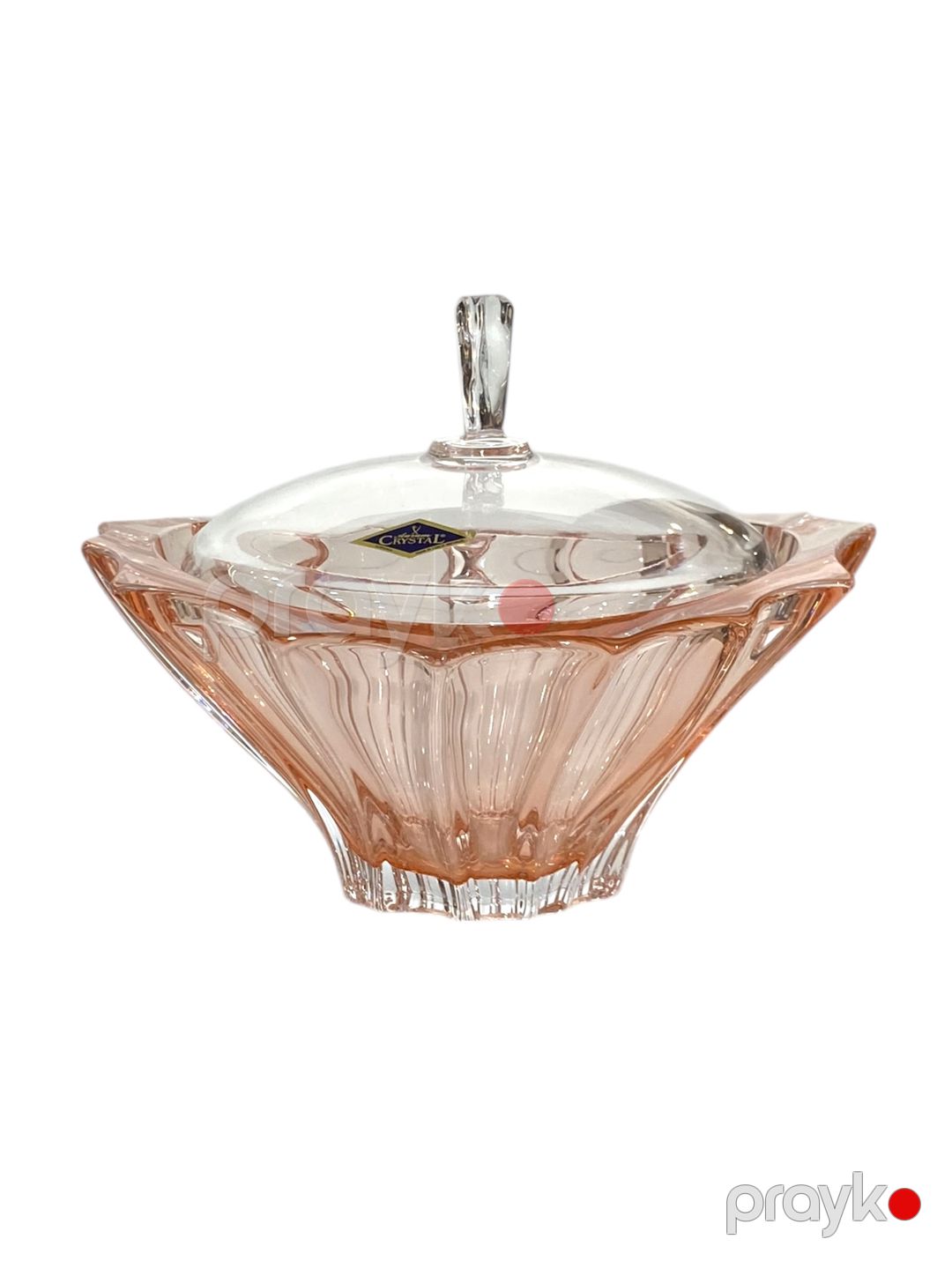 Şirniyyat qabı Aurum Crystal Plantica, büllur, 22×20×17 sm, çəhrayı — Mallar, Bakı (3)