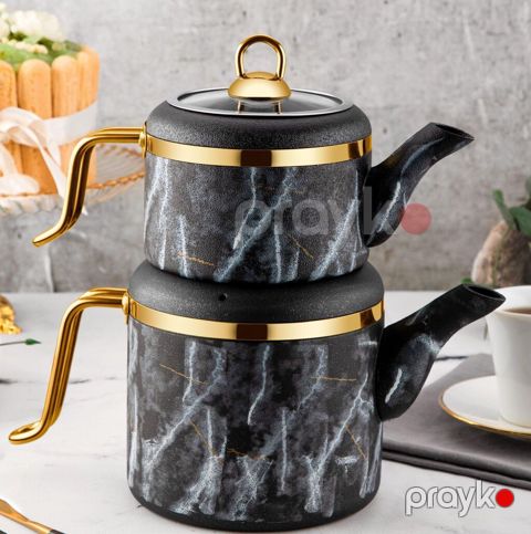 2852 Məhsulun adı: Çaydan dəsti Ozlife Qranit Qara 2250/1500 ml — Bakı