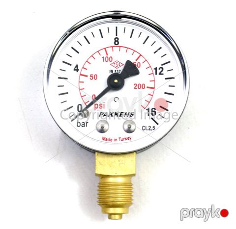 Manometr quru tipli (0-16 Bar 63 mm, 1,4") Pakkens 0631000108 — Bakı