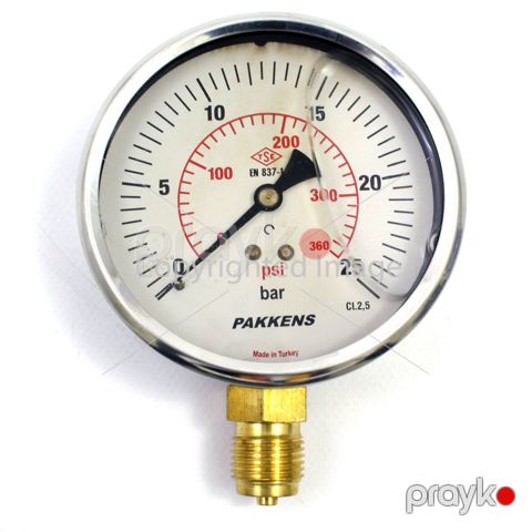 Manometr gliserin dolğulu (0-25 Bar 100 mm 1/2") Pakkens 1001001109 — Bakı