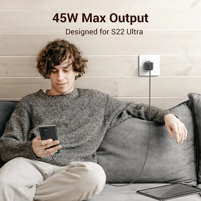 Adapter başlığı Ugreen Nexode 45W Dual Usb-c PD GaN Fast Charger — Mallar, Bakı (4)