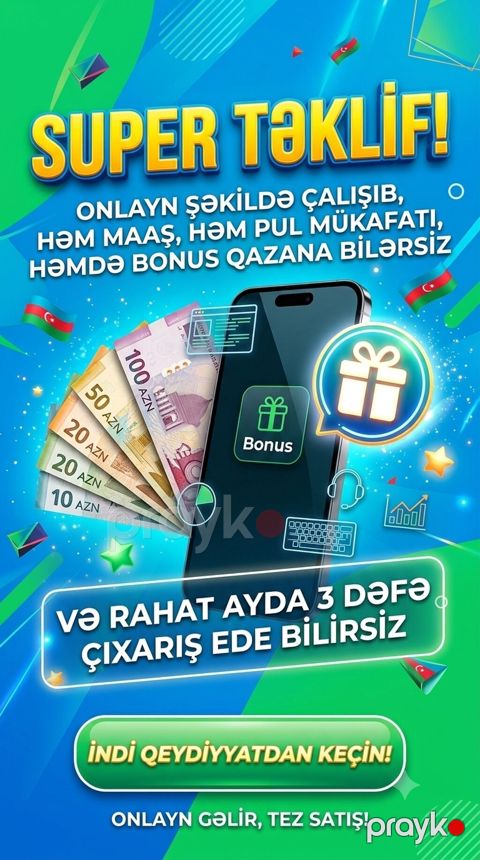 Çağrı mərkəzi operatoru tələb olunur, Yalnız qadınlar üçün, İstənilən yaş, Təcrübəsiz, Ayda 2 dəfə ödəniş