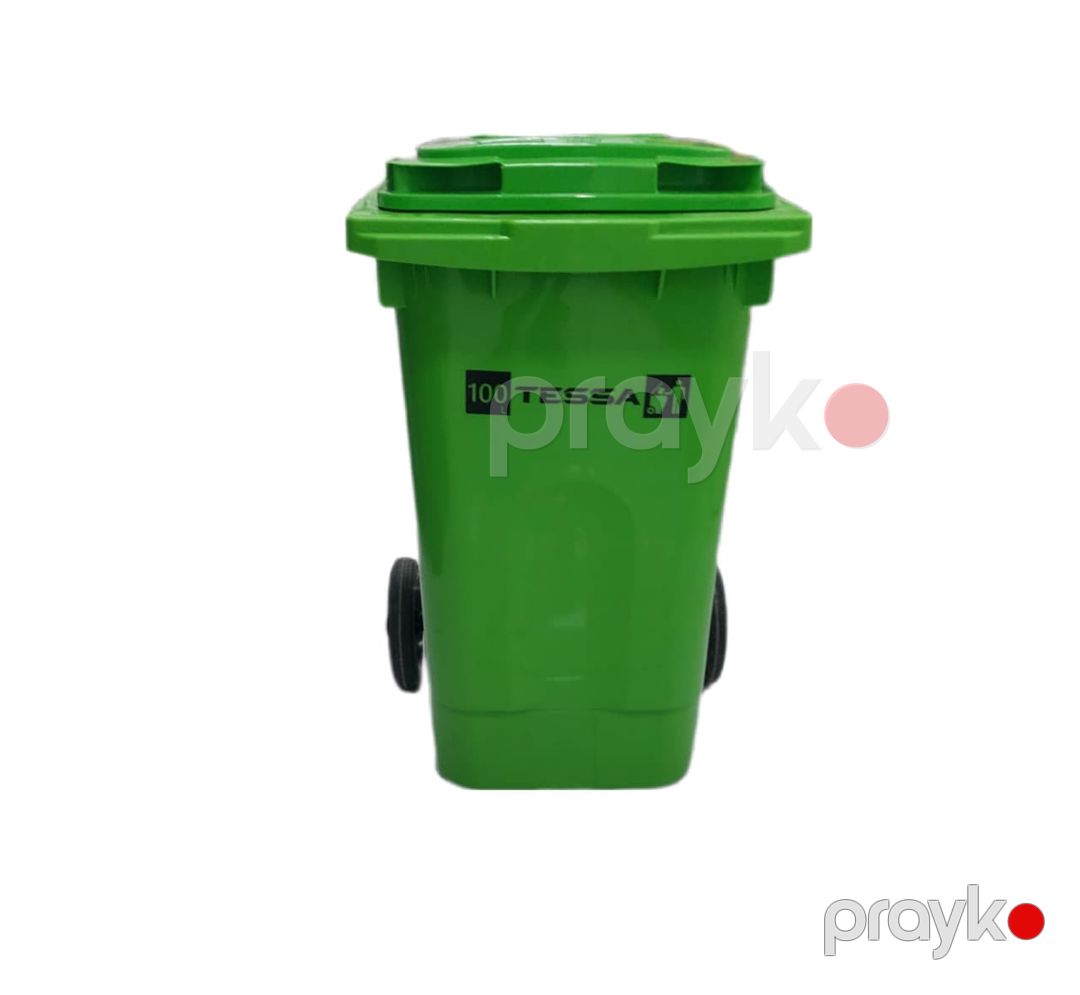 Zibil qabı Tessa, pedallı və təkərli ,100 l, açıq yaşıl — Mallar, Bakı (2)
