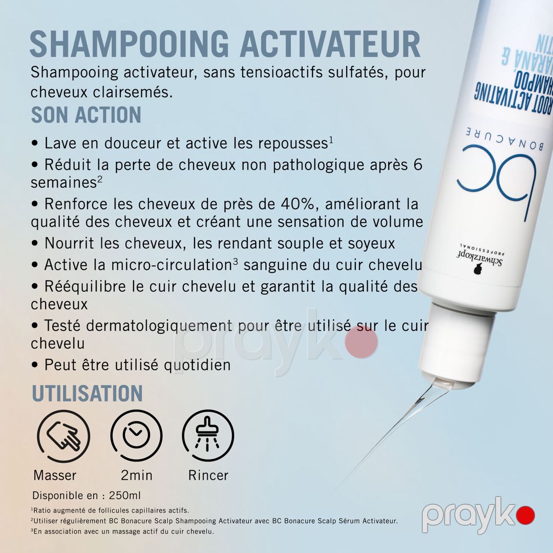 Saçların uzanmasını aktivləşdirən və sürətləndirən şampun Schwarzkopf Professional Bonacure Scalp Root Activating Guarana Biotin 250 ml — Mallar, Bakı (3)