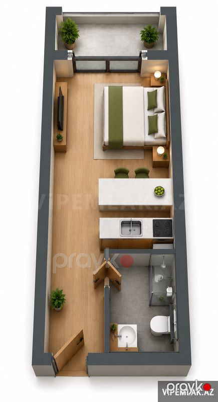 Sabunçu rayonunda 1 otaqlı Yeni tikili Satılır, 44 m² — Mənzil, Bakı (4)