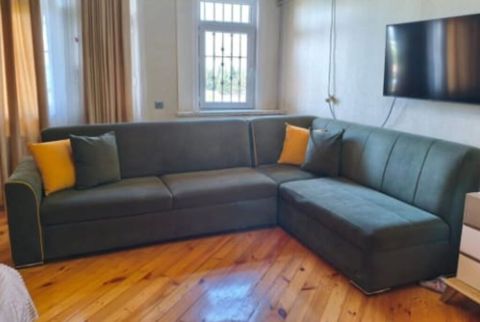 Künc divan, İşlənmiş, Açılan, Bazalı — Sofas