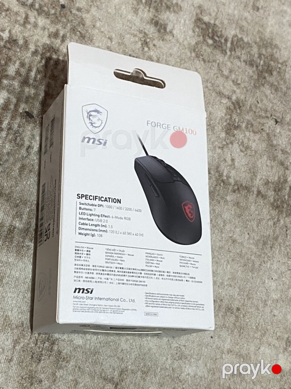 MSI Forge GM100 – oyunçu siçanı Xüsusiyyətlər: - Sensor: Optik - DPI — Klaviaturalar və siçanlar, Bakı (3)