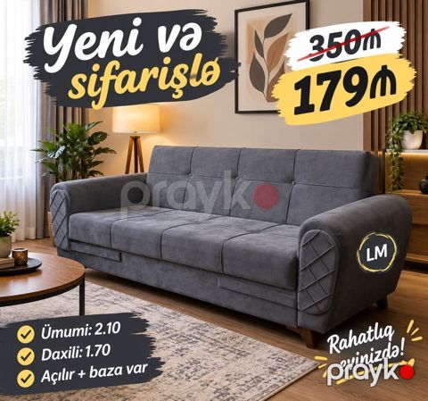 Divan, Qonaq otağı üçün, Parça, Bazalı, Açılan — Bakı