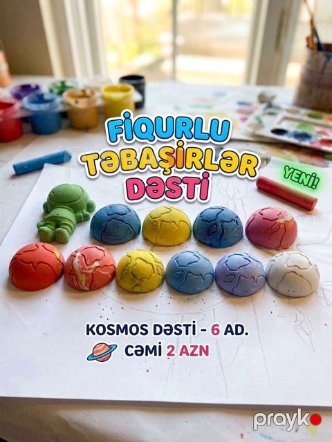 Fiqurlu Təbəşirlər Dəsti – “Kosmos” mövzusu - Dəst: 6 ədəd — Gəncə