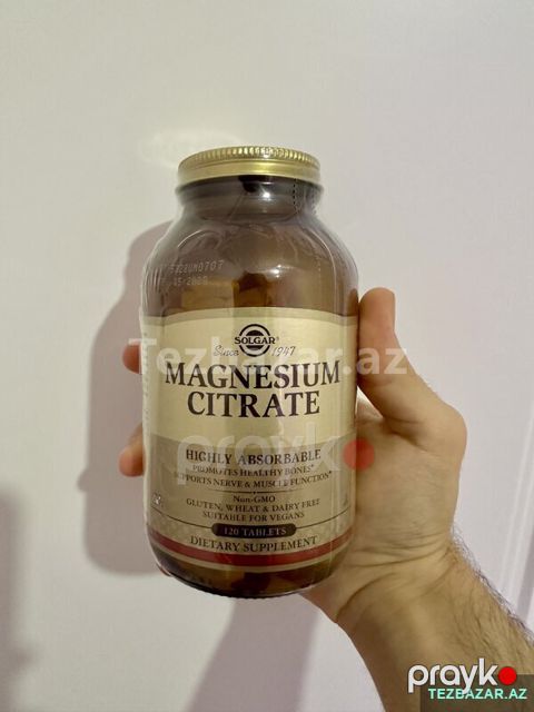 Solgar Magnesium Citrate 120 Tablet (Amerika vitamin) — Bakı