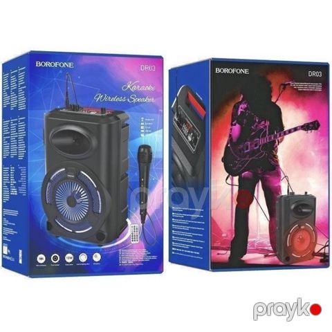 Borofone DR03 Portativ Bluetooth Dinamik 10W LED İşıqlı Musiqi Sistemi — Bakı