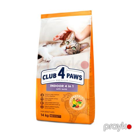 Quru Yem Club 4 Paws indoor 4in1 quzu 14 kq — Bakı