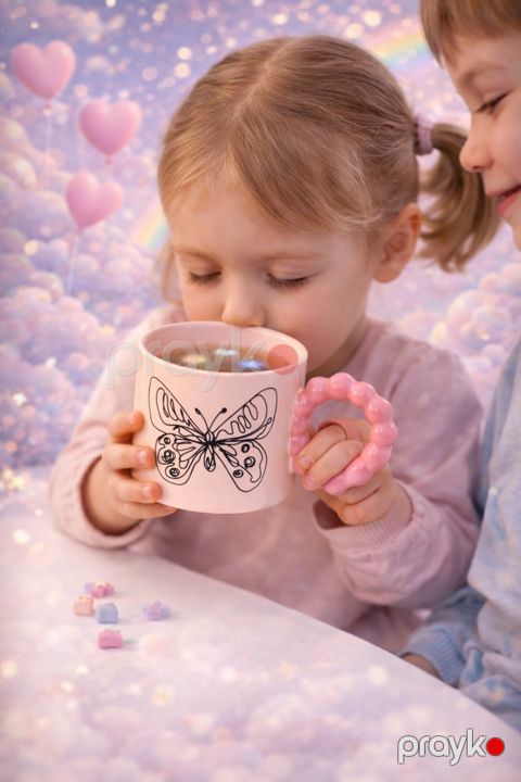 Krujka Butterfly, keramika, çəhrayı, 300 ml — Bakı