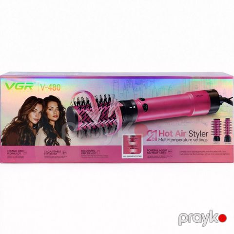6947 Məhsulun adı: Fen-fırça VGR V-480 1200 W çəhrayı, 2 taxmalı