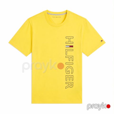 Futbolka kişilər üçün Tommy Hilfiger, pambıq, sarı, ölçü M — Bakı