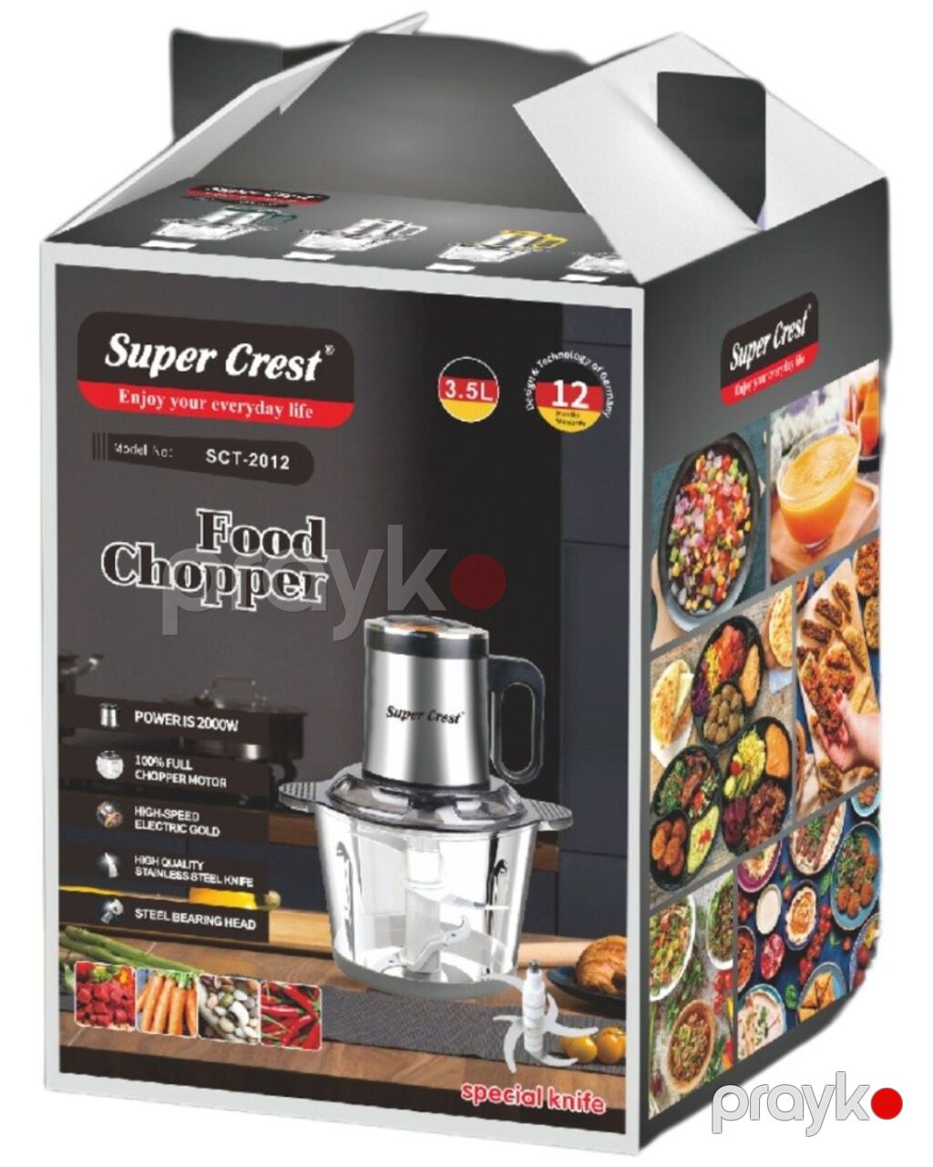 9550 Məhsulun adı: Doğrayıcı Super Crest SCT-2012 1000 W 3 l — Mətbəx kombinaları və maşınları, Bakı (2)