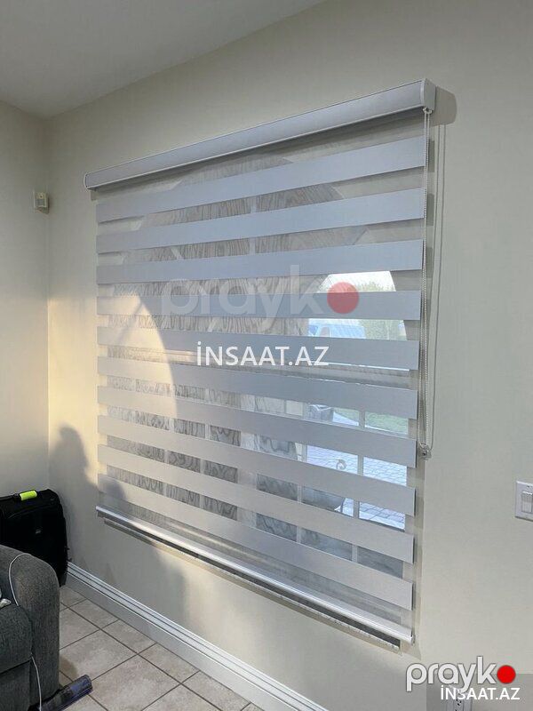 zebra perde — Pəncərələr, qapılar, balkonlar, Bakı (2)