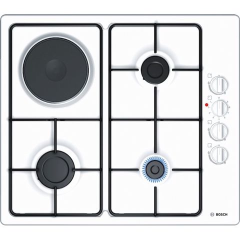 Bosch PBY6C2B82Q Bişirmə Paneli – 3 Qaz + 1 Elektrik, Ağ Rəng — Bakı