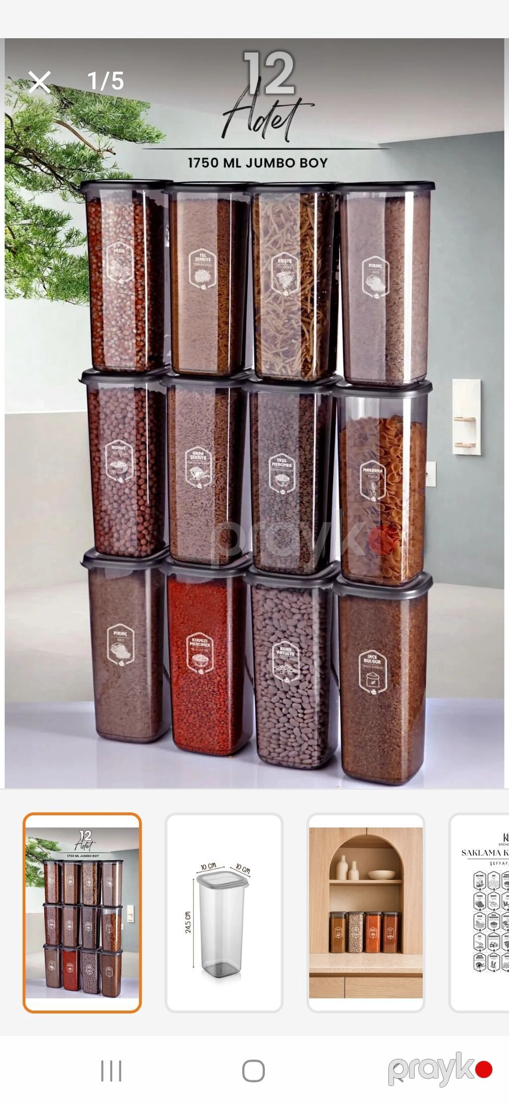 Mətbəx üçün hava keçirməyən saxlama qabları seti - Həcm: 2000–2200 ml — Məhsulların saxlanması, Bakı (5)