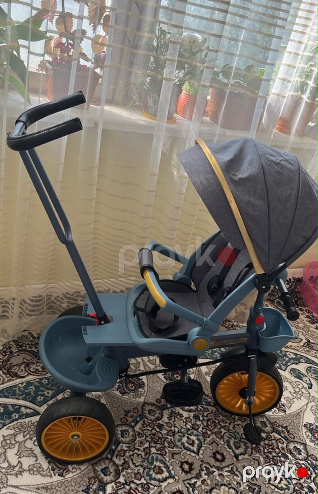 Uşaq üçtəkərli velosipedi – valideyn idarəetməli, günqoruyan tavanlı — Uşaq velosipedləri, Sumqayıt (2)