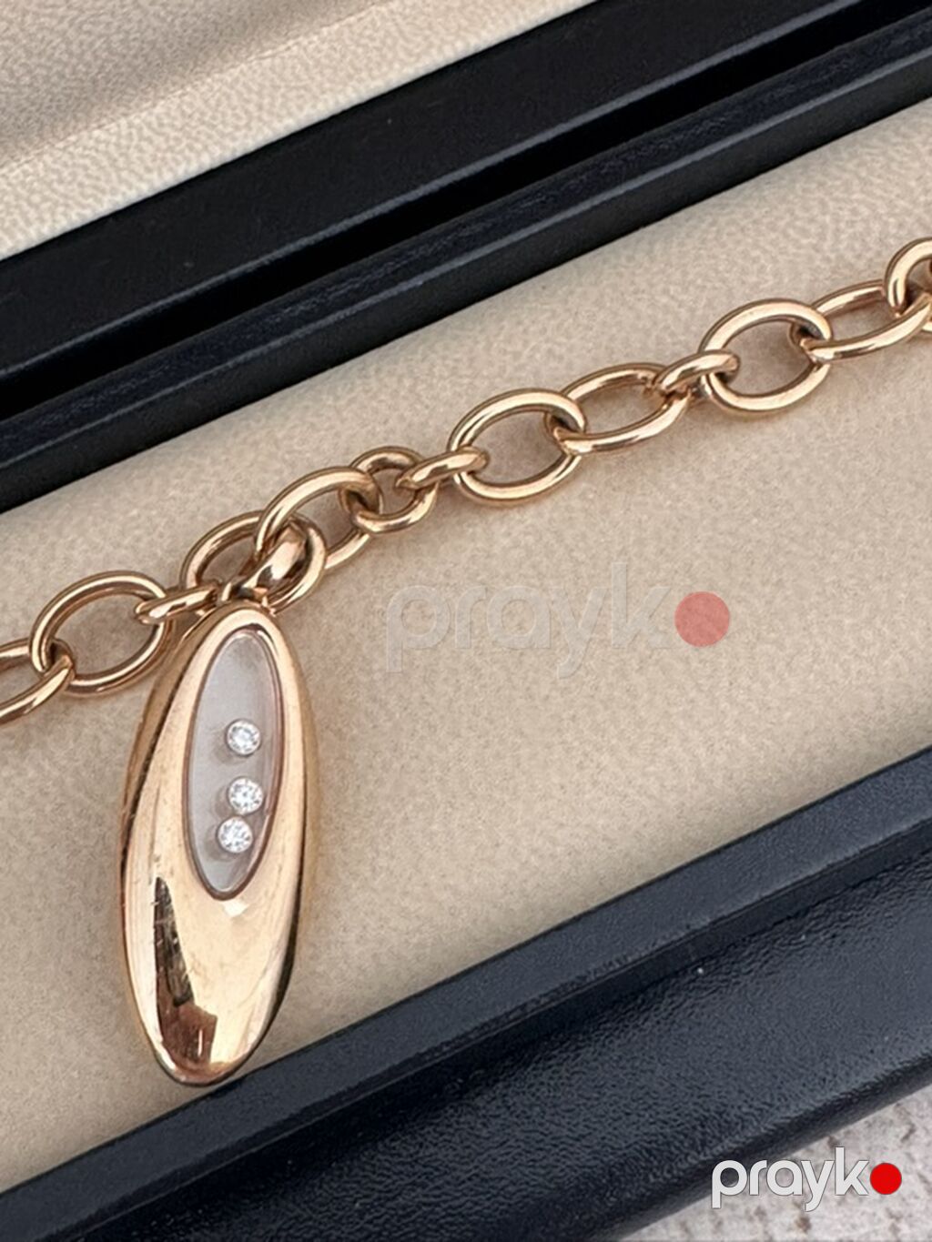 Chopard 18K qızıl bilərzik – Happy Diamonds kolleksiyası - Brend — Bileziklər, Xırdalan (2)