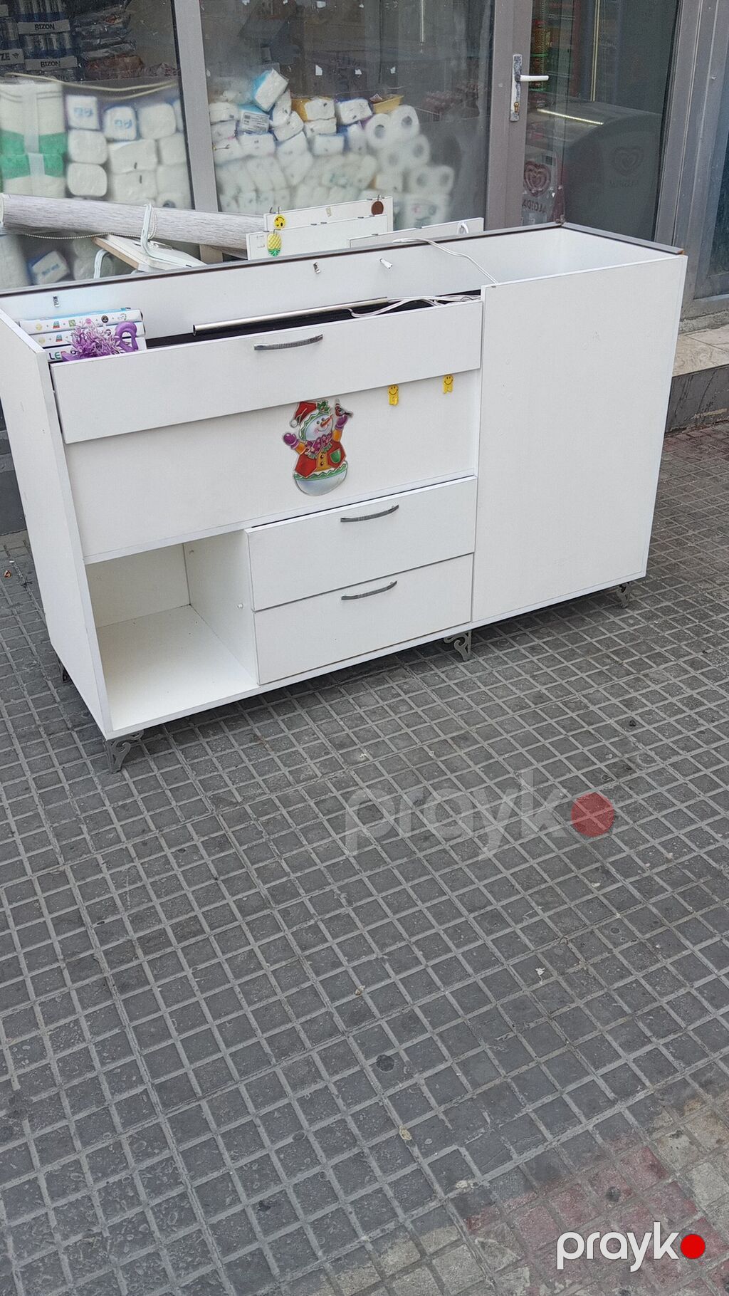 Mağaza üçün kassalı vitrin-bölmə dəsti - Material: ağ rəngli Mdf/ldsp — Kassa avadanlığı, Bakı (5)