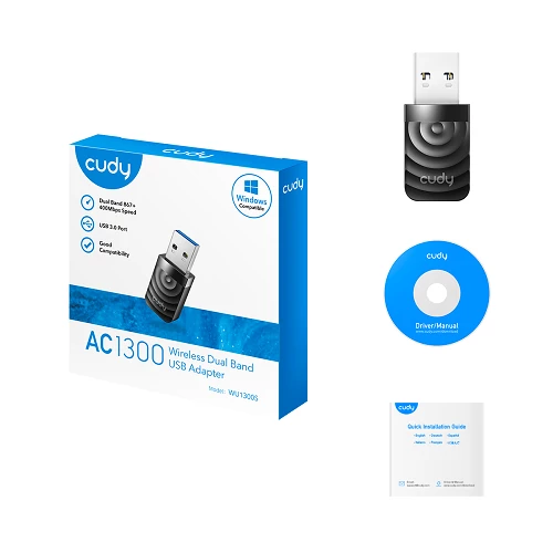 Cudy WU1300S AC1300 USB Wi-Fi Adapter — Routerlər, Bakı (3)