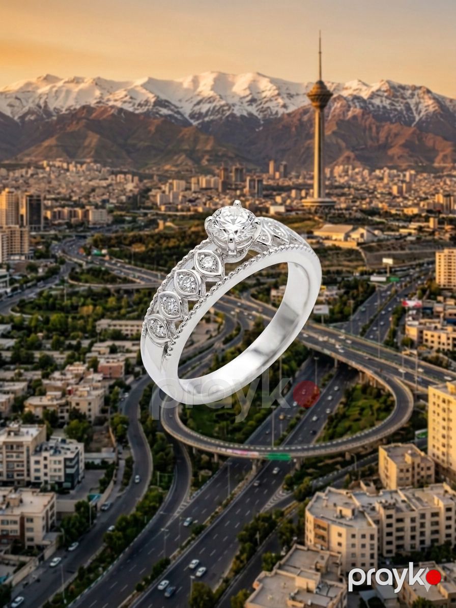 Üzük qadınlar üçün G535, qızıl 750 əyar, brilyant 0.23K/0.12K — Mallar, Bakı (2)