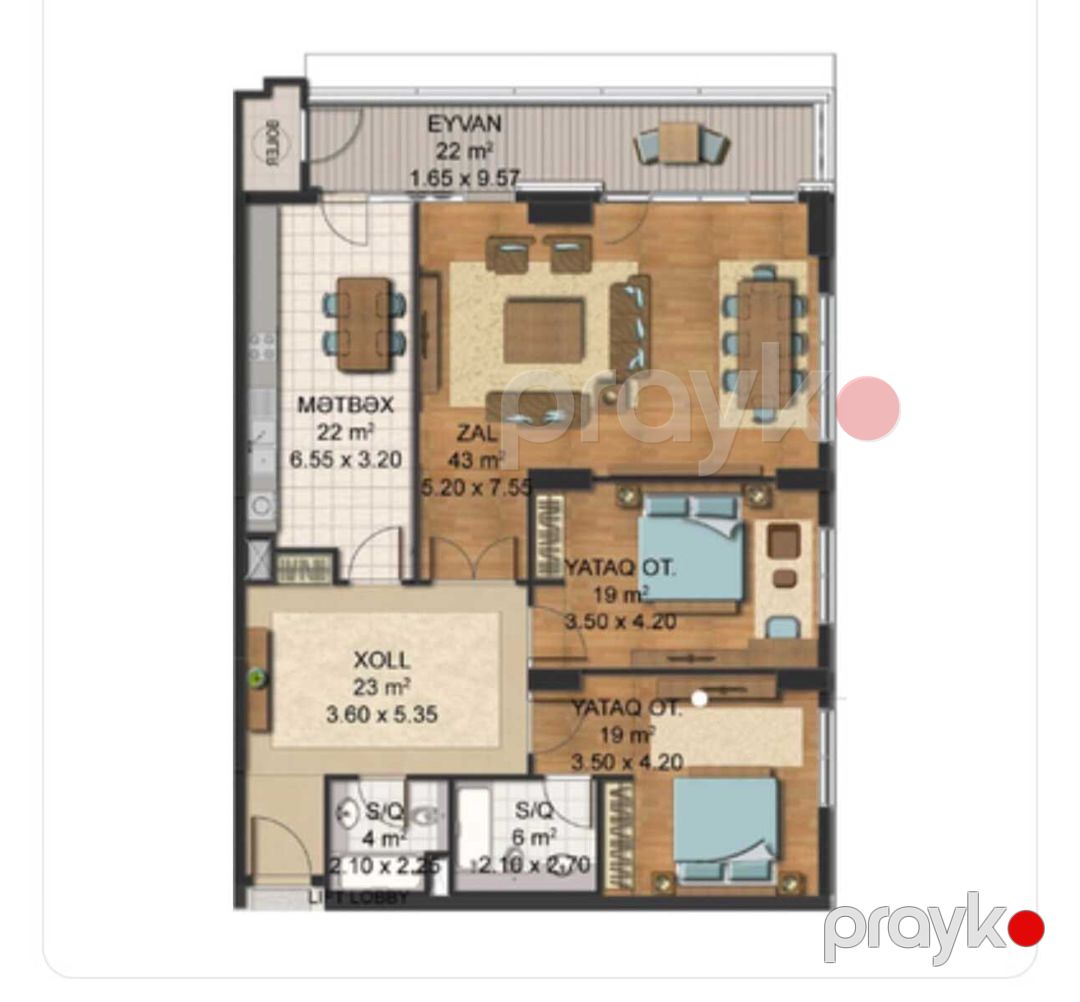 Satılır 3 otaqlı yeni tikili 157 m² — Mənzil, Bakı (5)