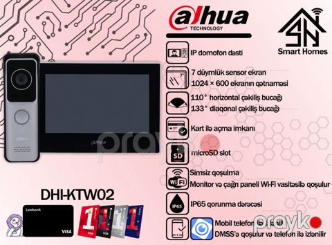 Dahua IP domofon dəsti DHI-KTW02 — Bakı