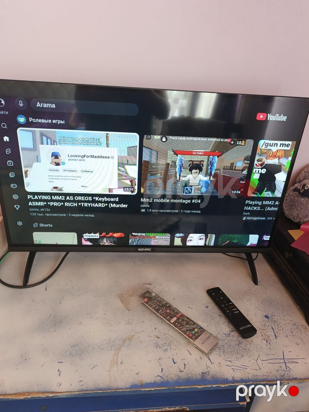 Yoshiko 32" LED televizor cəmi 2ay işlənib karopkasi senedi var — Televizorlar, Xırdalan (7)