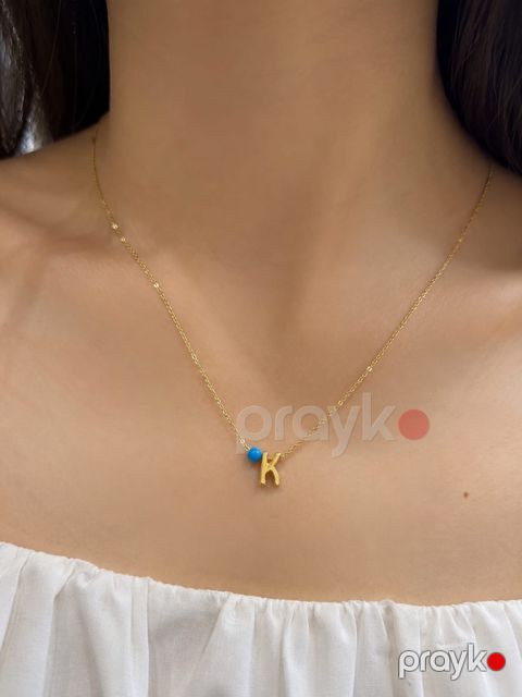 Boyunbağı, Bijuteriya ərintisi, Mavi/Qızılı — Bakı