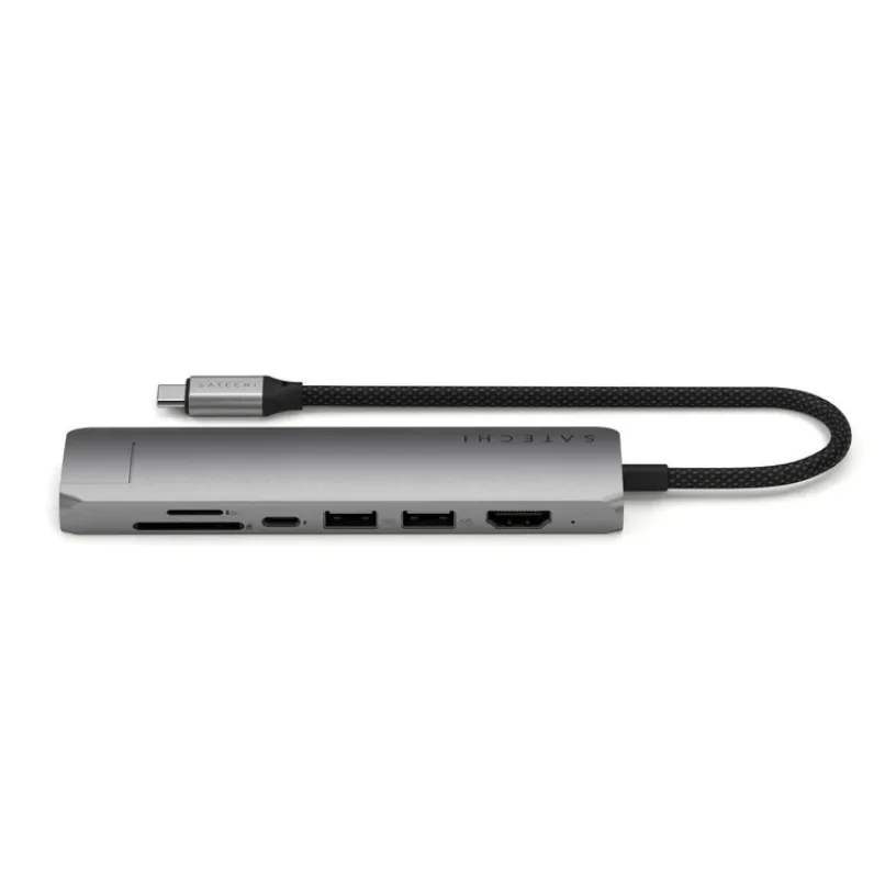 HUB Satechi 7-in-1 Usb-c Slim Multiport Adapter with Ethernet Space Grey — Mallar, Bakı (2)