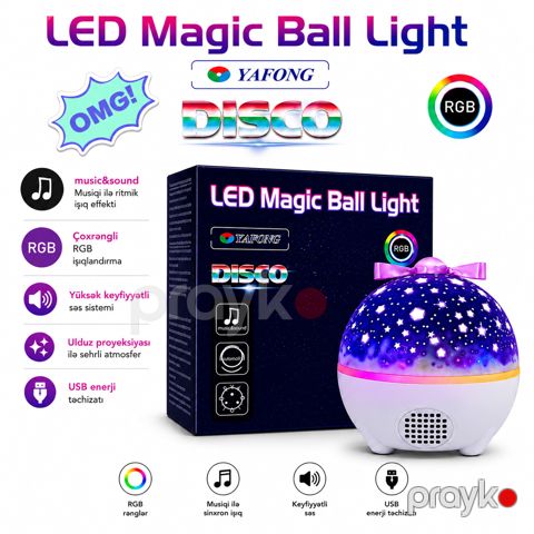 Gecə proyektoru Yafong Disco LED Magic Ball Light — Bakı