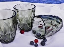 Stəkan dəsti 0314, şüşə, 250 ml, 6 əd, boz — Mallar, Bakı (3)