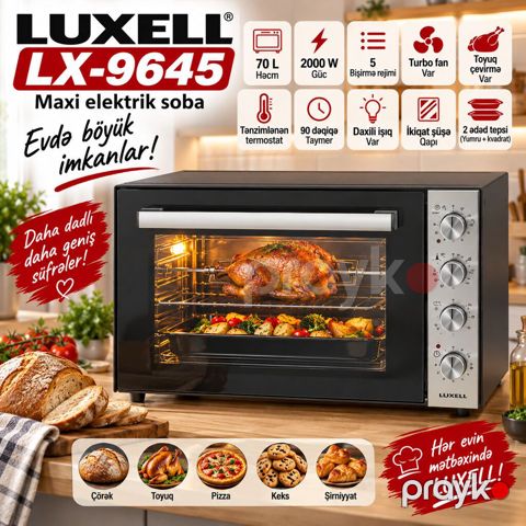 Məhsul 5263 Məhsulun adı: Elektrik soba Luxell LX-9645 Brend — Bakı