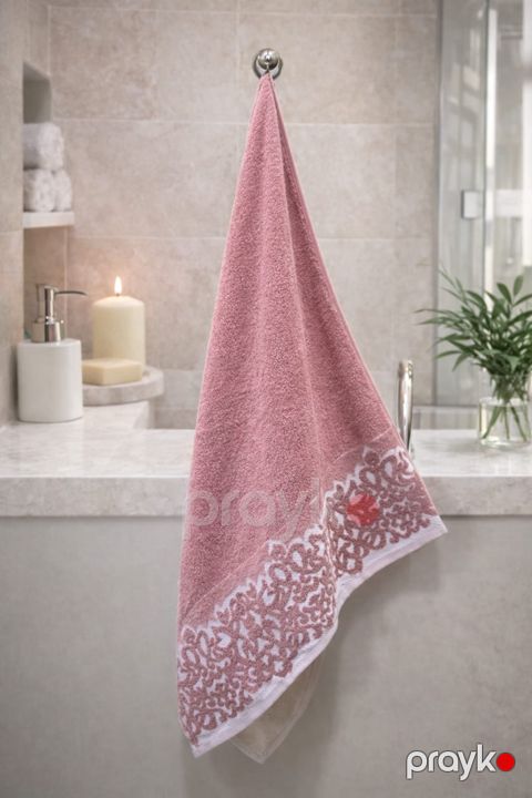 Hamam üçün dəsmal Hanzadə 2470, pambıq, çəhrayı, 70x140 sm — Bakı