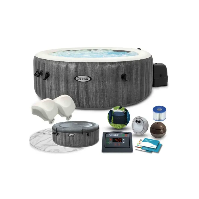 Peşəkar Intex 28442 PureSpa Greywood Deluxe (216x71 sm) Masaj Hovuzu — Bakı