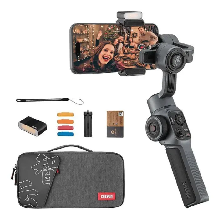 Zhiyun Smooth 5 Combo Stabilizator 3 Oxlu Mobil Gimbal 300LM LED — Bakı