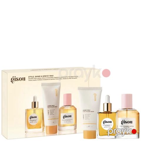 Saç qulluğu üçün dəst Gisou Style Shine Spritz Trio (saç düzümü üçün krem 50 ml + saç yağı 20 ml + saç üçün ətir 50 ml) — Bakı