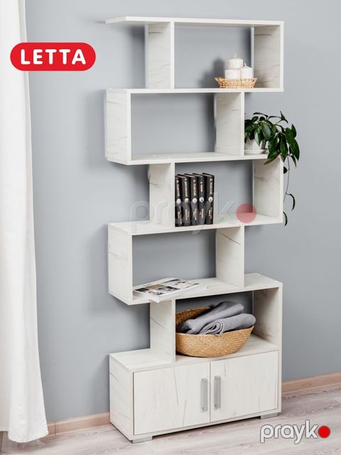 Stellaj Letta Stvorki Dub White, 176х25х73 sm, Ldsp, ağ — Bakı