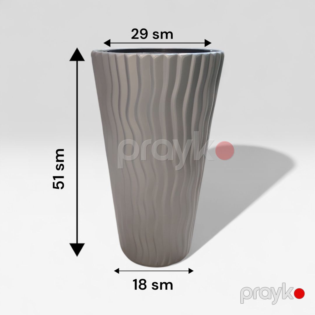 Bitkilər üçün dibçək Luna, 51x29x18 sm, plastik, boz, 20 l — Mallar, Bakı (3)