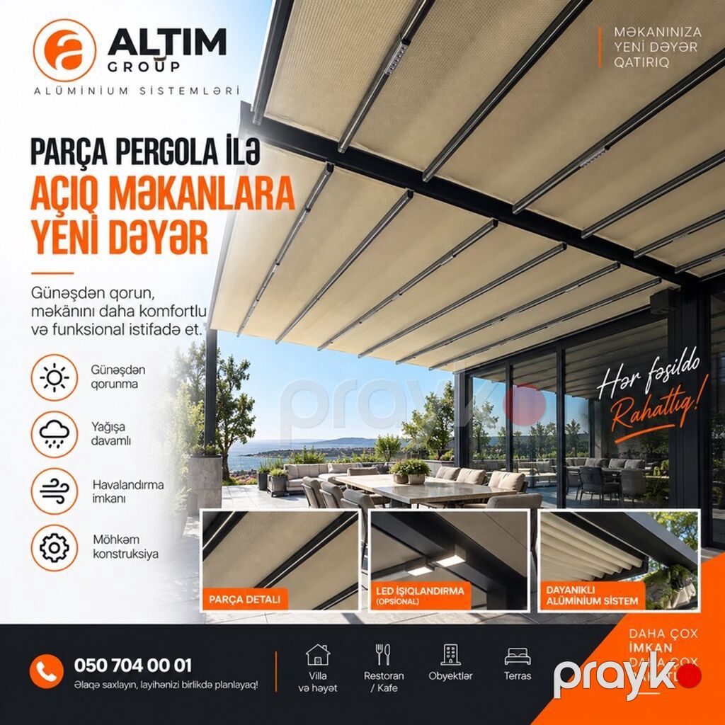Altım Group – Alüminium Sistemləri Xidmət: Sürgülü cam balkon və açıq — Pəncərələr, qapılar, balkonlar, Bakı (3)