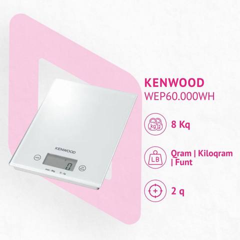 9728 Məhsulun adı: Mətbəx tərəzisi Kenwood WEP60.000WH Brend — Digər mətbəx texnikası