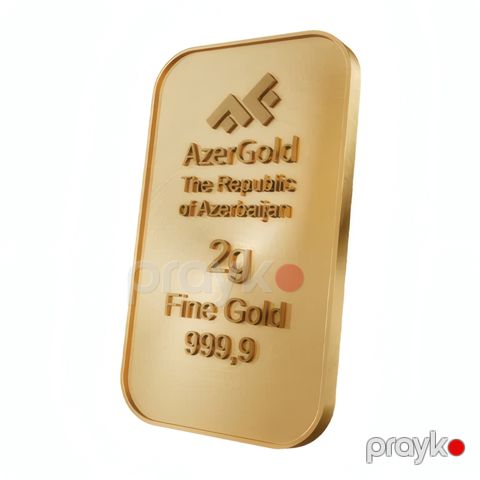 Qızıl külçə E-519, qızıl 999.9 əyar, 2 q — Bakı