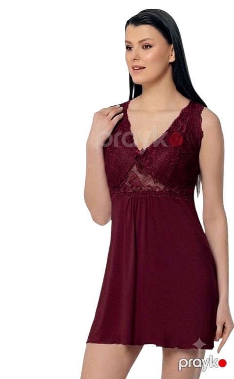 Gecə köynəyi Cotpark_10614m, tünd qırmızı, viskoz/elastan, ölçü L — Bakı