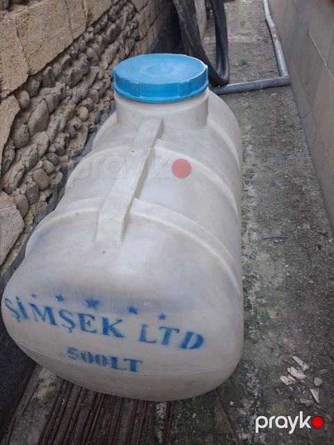 Su çəni – Şimşek LTD, 500 litr - Həcmi: 500 LT (üzərində qeyd olunub) — Masallı