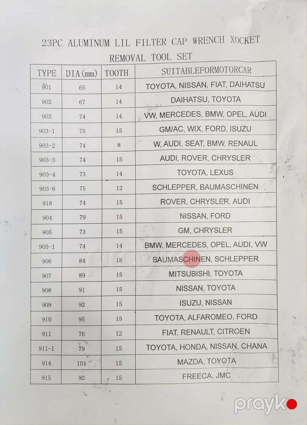 703 Məhsulun adı: Yağ filtr üçün açar dəsti, 21 hissə Brend: No — Açarlar, Bakı (3)